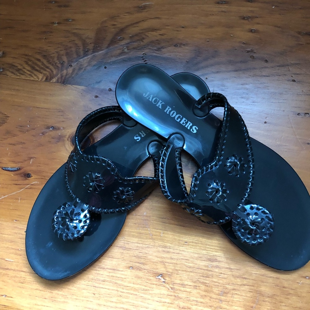 Jack Rogers black jelly sandals size 8